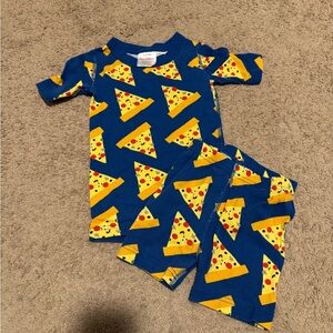 Hanna Andersson Blue and Yellow Pizza Pajama Set